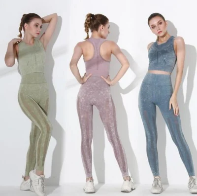 Women's Sport Bra High-Waisted Hip-Lifting Tights Pant Seamless Yoga Suit Set